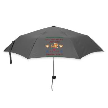 Geh mir nicht auf den Keks Weihnachten - Regenschirm (klein) - Grau - Vorne