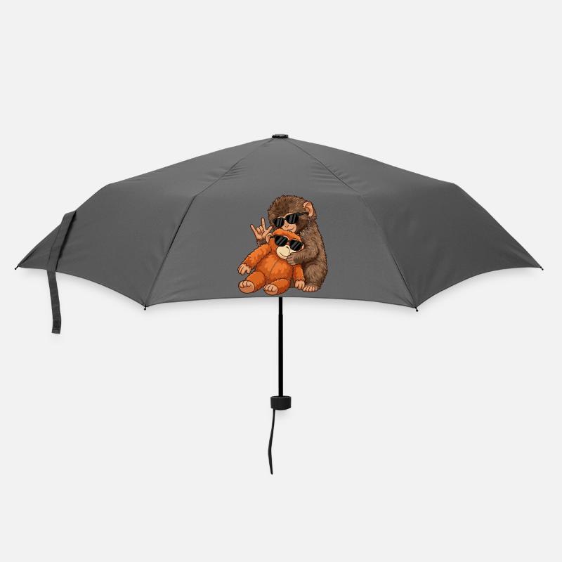 Monkey Punch Rock Music Funny Gift - Umbrella (small) - grey