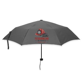 Feuerwehr in Rente Feuer aus – Ruhestand Design - Regenschirm (klein) - Grau - Vorne