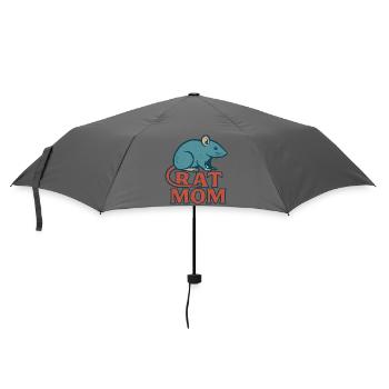Humorvolle Rattenmama Grafik T-Shirt - Regenschirm (klein) - Grau - Vorne