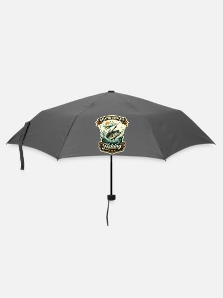 Weekend Forecast Fishing Retro Motiv - Regenschirm (klein) - Grau