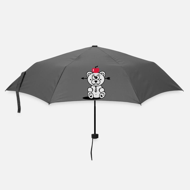 Bear with apple on his head and arrow through his - Umbrella (small) - grey
