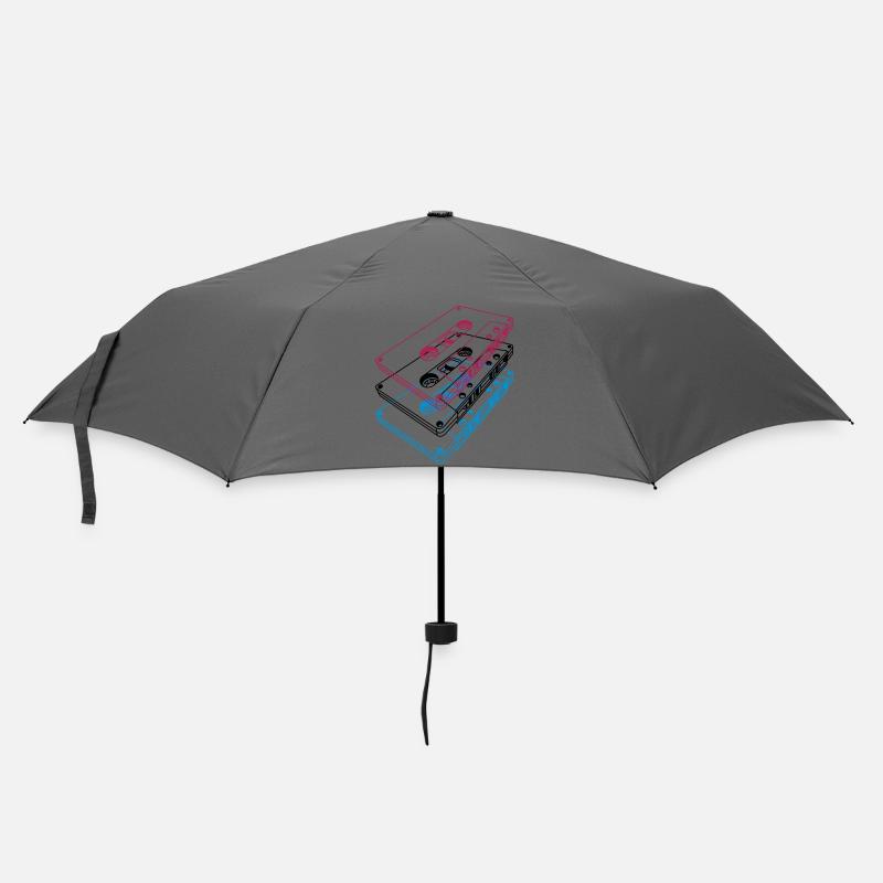 Cassette 3D – Retro Mixtape Vintage Perspective - Umbrella (small) - grey