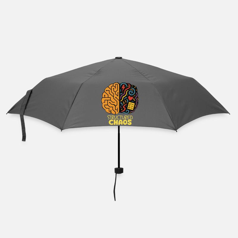 Strukturiertes Chaos - AuDHD - Regenschirm (klein) - Grau