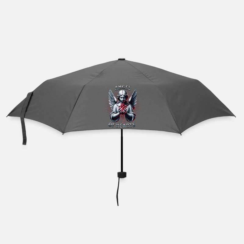Engel mit blutendem Herz - Regenschirm (klein) - Grau