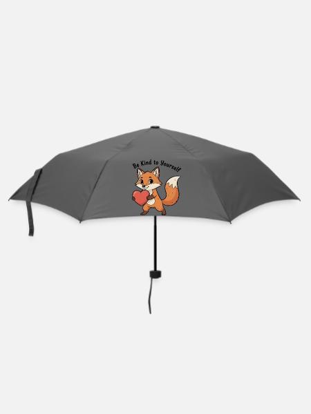 Niedlicher Fuchs mit Herz - Regenschirm (klein) - Grau