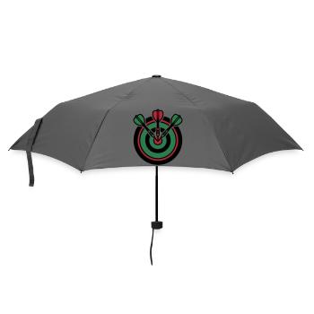 Dartboard Pfeile Logo - Regenschirm (klein) - Grau - Vorne