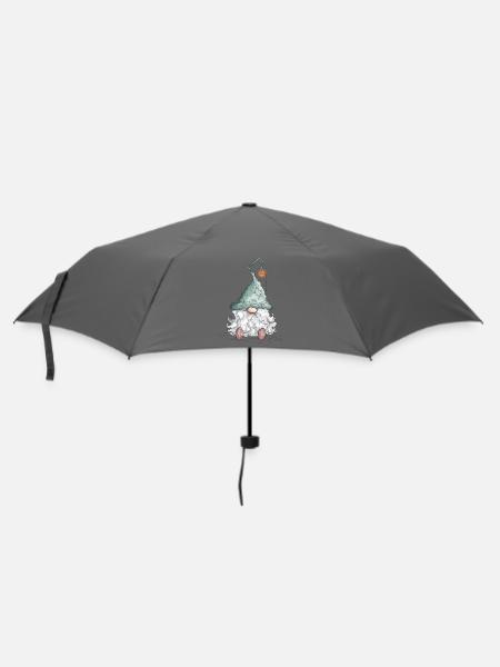 Wichtel Zwerg Weihnachtswichtel Feiertage - Regenschirm (klein) - Grau