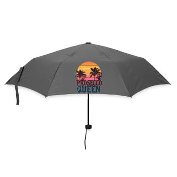 Prosecco Queen Vintage Sunset Beach - Regenschirm (klein) - Grau - Vorne