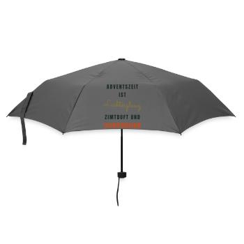 Adventszeit Lichterglanz Zimtduft - Weihnachten - Regenschirm (klein) - Grau - Vorne