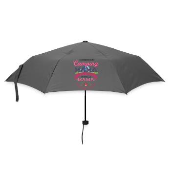 Camping Mama Campingplatz Camper Zelten Lagerfeuer - Regenschirm (klein) - Grau - Vorne