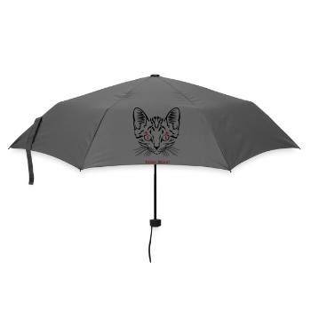 Cat, fine kitty - Umbrella (small) - grey - Front