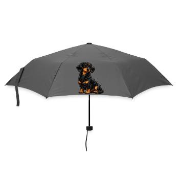 Dackel Hund Haustier - Regenschirm (klein) - Grau - Vorne