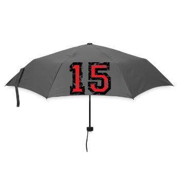 The Number Fifteen - No. 15 (two-color) red - Umbrella (small) - grey - Front