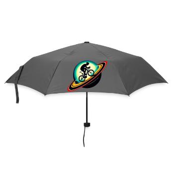 Radfahrer auf dem Saturn - Regenschirm (klein) - Grau - Vorne