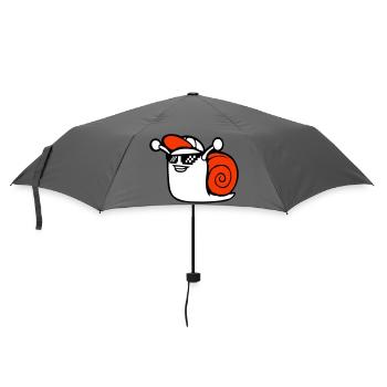 Schnecke Sonnenbrille niedlich süß glücklich Cool - Regenschirm (klein) - Grau - Vorne