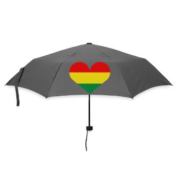 Bolivianische Herzflagge - Regenschirm (klein) - Grau - Vorne