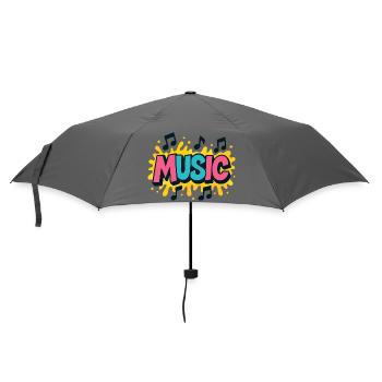 Bunte Musik Popmusik Noten - Regenschirm (klein) - Grau - Vorne