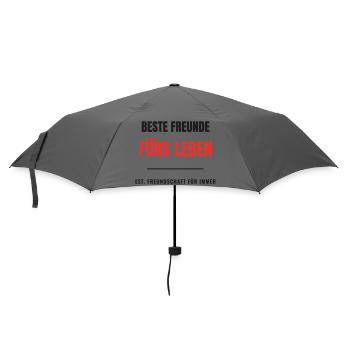Beste Freunde fürs Leben Freundschaft Spruch BFF - Regenschirm (klein) - Grau - Vorne