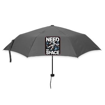 Raumfahrt-Statement: Need My Space - Regenschirm (klein) - Grau - Vorne