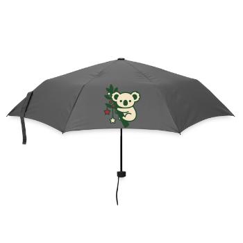 Weihnachts Koala Stern Grafik - Regenschirm (klein) - Grau - Vorne