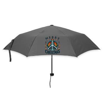 Frieden Weihnachtsbaum Frohe Weihnachten - Regenschirm (klein) - Grau - Vorne