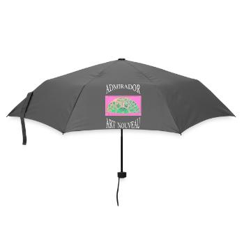 Art Nouveau Fächer Pink Grün - Regenschirm (klein) - Grau - Vorne