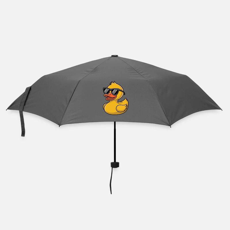 Gummiente mit Sonnenbrille - Regenschirm (klein) - Grau