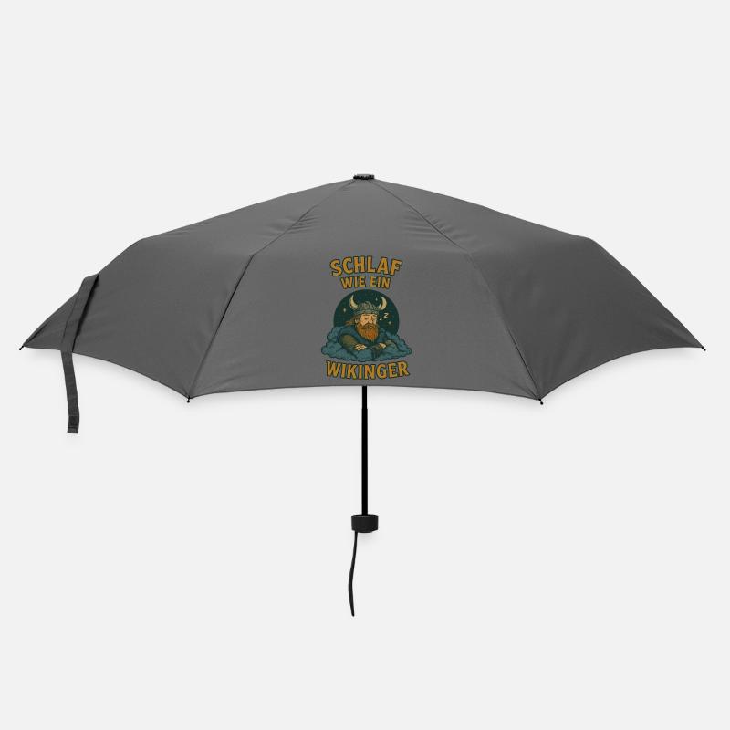 Schlaf wie ein Wikinger Schlafshirt - Regenschirm (klein) - Grau