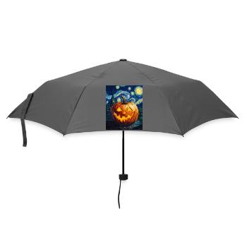 Kürbis Halloween Van Gogh Style Starry Night - Regenschirm (klein) - Grau - Vorne