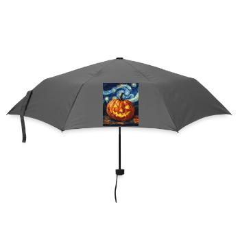 Kürbis Halloween Van Gogh Style Starry Night - Regenschirm (klein) - Grau - Vorne