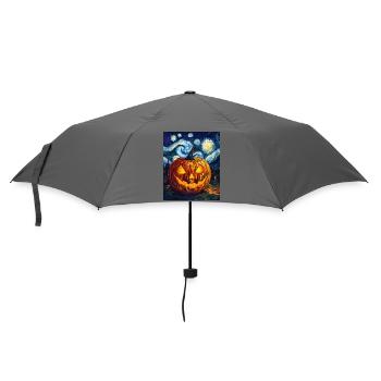 Kürbis Halloween Van Gogh Style Starry Night - Regenschirm (klein) - Grau - Vorne