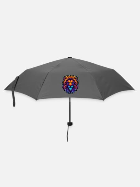 Löwe Bunt - Regenschirm (klein) - Grau