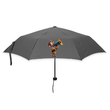 Karikatur Megafon Redner - Regenschirm (klein) - Grau - Vorne