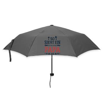 So sieht ein cooler Papa aus Bester Vater - Regenschirm (klein) - Grau - Vorne