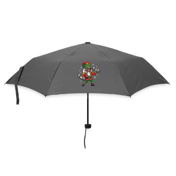 Christmas Nutcracker Weightlifting Funny Worko - Umbrella (small) - grey - Front