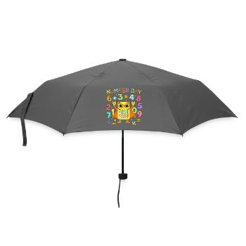 Number Day Math Cat Calculator Hero - Umbrella (small) - grey - Front