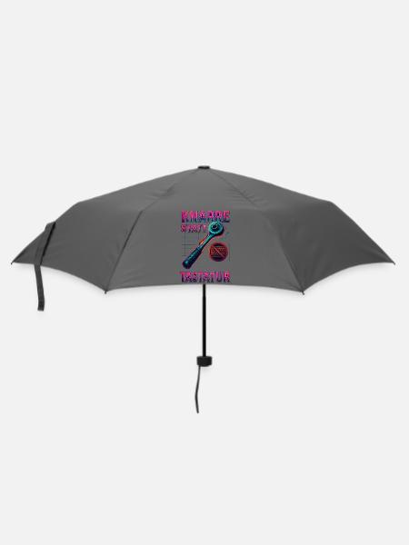 knarre statt tastatur, schrauber spruch - Regenschirm (klein) - Grau