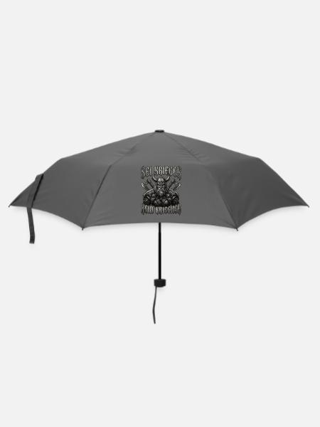 Sei Krieger kein Kriecher Wikinger Bart - Regenschirm (klein) - Grau