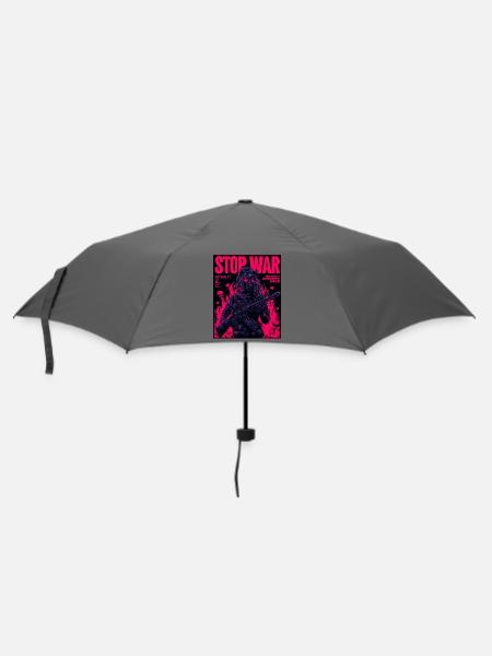 Neon Stop-War Protest - Regenschirm (klein) - Grau