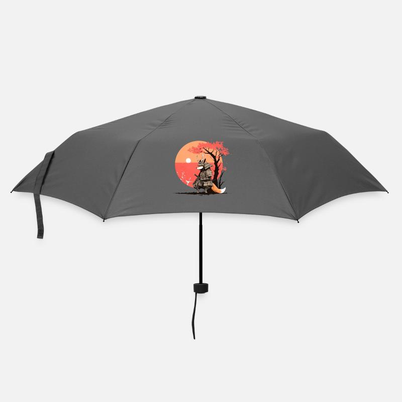 Samurai Fox at Sunset - Umbrella (small) - grey