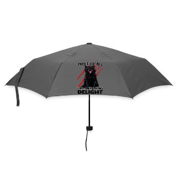 Freche schwarze Katze Goblin Mode Katzenwahnsinn  - Regenschirm (klein) - Grau - Vorne