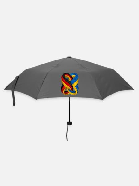 Deutsche und ukrainische Flaggen - Regenschirm (klein) - Grau