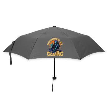 Skeleton Gamer Gaming Halloween - Regenschirm (klein) - Grau - Vorne