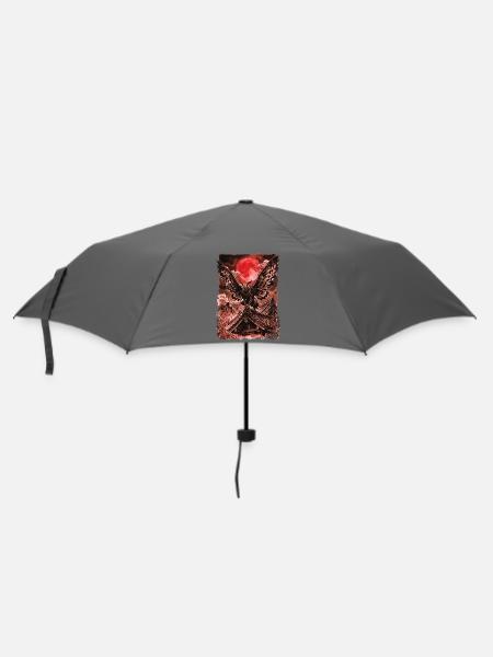 Mothman Ukiyo-e japanische Kryptid-Folklorekunst - Regenschirm (klein) - Grau