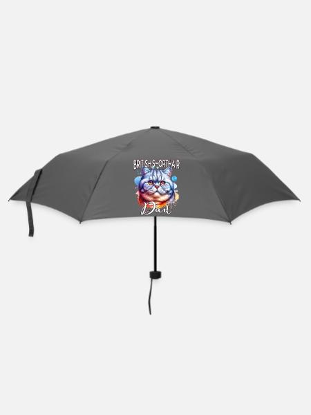 Britisch Kurzhaar Katze Papa - Regenschirm (klein) - Grau