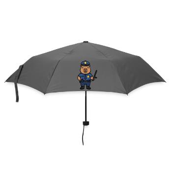 Süßer Capybara-Polizist Ästhetischer Niedlicher Nagetier - Regenschirm (klein) - Grau - Vorne