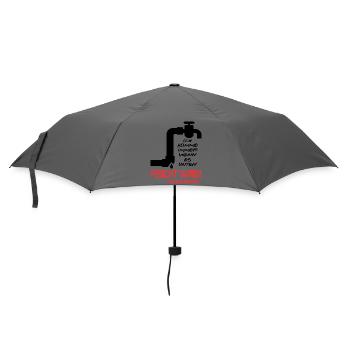 Klempner Rohrleger Beruf Installateur Feucht wird - Regenschirm (klein) - Grau - Vorne