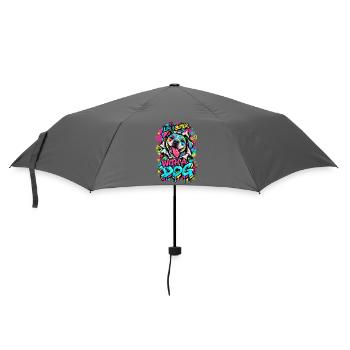 Leben Besser Mit Hund Graffiti - Regenschirm (klein) - Grau - Vorne