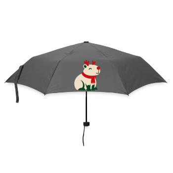 Rentier Rote Nase Clipart - Regenschirm (klein) - Grau - Vorne